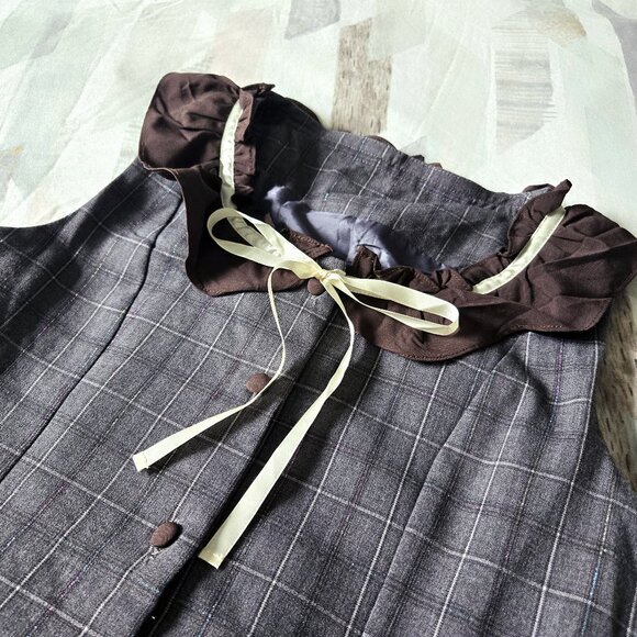 Japanese Fashion Tartan/Checkered Pattern Button Up Dress - Picture 2 of 6